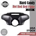 ハーレーストリートグライド用ハードキャンディホットロッドレッドフレークアウターフェアリングバットウィングカウル Hard Candy Hot Rod Red F...