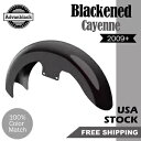 ブラック カイエン 19 インチ リビール ラッパー ハガー フロント フェンダー ハーレー 09+ に適合 Blackened Cayenne 19