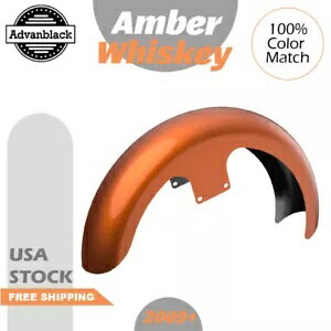 アンバー ウイスキー 21 インチ リビール ラッパー ハガー フロントフェンダー 09+ ハーレーツーリング..
