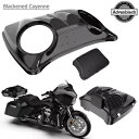 BLACKENED CAYENNE デュアル 8 インチ スピーカー蓋 ハーレー レイザー チョップド キング ツアー パック用 BLACKENED CAYEN...