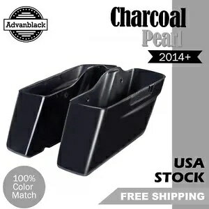 チャコールパールスタンダード非ストレッチサドルバッグボトムスハーレー14+用 Charcoal Pearl Standard Non-Stretched Saddlebag Bottoms For Harley 14+