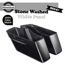ハーレー 14+ 用ストーンウォッシュ ホワイト パール 標準非ストレッチ サドルバッグ ボトム Stone Washed White Pearl Standard Non-Stretched Saddlebag Bottoms For Harley 14+