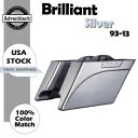ブリリアントシルバーのストレッチサドルバッグボトムはハーレー 93-13 に適合 by Advanblack Brilliant Silver Stretched Saddlebags Bottoms Fits Harley 93-13 by Advanblack