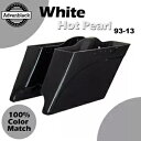 ホワイトホットパールストレッチサドルバッグ拡張ボトムハーレー93-13ツーリング用 White Hot Pearl Stretched Saddlebags Extended Bottoms For Harley 93-13 Touring