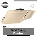 サンドカモデニムストレッチサドルバッグサイドカバーは 2014 年以降のハーレーツーリングに適合します Sand Camo Denim Stretched Sa...