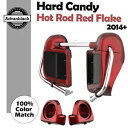 ハードキャンディホットロッドレッドフレーク下部ベントフェアリングスピーカーポッドハーレー14+用 Hard Candy Hot Rod Red Flake Lo...