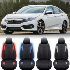 ホンダ シビック ハッチバック 12-2019 RGB LED PU レザーフロント 2 シートクッションカバー For Hond..