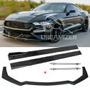 フォードマスタング GT V8 フロントバンパーリップスプリッタースポイラー + ストラットロッドサイドスカート For Ford Mustang GT V8 Front Bumper Lip Splitter Spoiler + Strut Rod Side Skirts