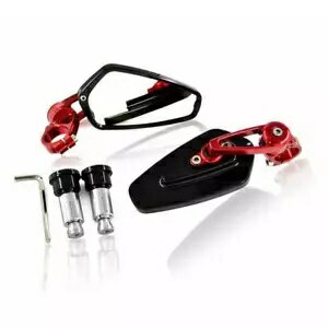 黒赤オートバイハンドルバーエンドミラーヤマハ FZR600 YZF 600 R1 R6 R6S BLACK RED MOTORCYCLE HANDL..