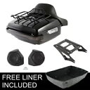 キングトランクバックレスト LED スモークライトスピーカーハーレーツアーパック 2014-2024 に適合 King Trunk Backrest LED Smoked Light Speakers Fit For Harley Tour Pak 2014-2024(2)