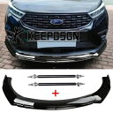 フォード エッジ 2016-2022 グロスフロントバンパーリップスプリッタースポイラー ストラットロッド付き For Ford Edge 2016-2022 Gloss Front Bumper Lip Splitter Spoiler w/ Strut Rods(2)