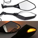 ユニバーサルホンダオートバイリアビューサイドミラー LED ターンシグナルライト付き Universal For Honda Motorcycle Rear View Side Mirrors with LED Turn Signal Light(2)