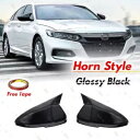 ホンダ シビック 2016-2021 OX ホーン グロスブラック バックミラー カバー キャップに適合 Fits For Honda Civic 2016-2...