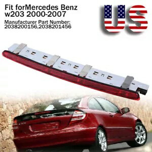 新しい赤色 LED サードリアブレーキストップライトランプ メルセデスベンツ W203 2001-2007 米国用 NEW..
