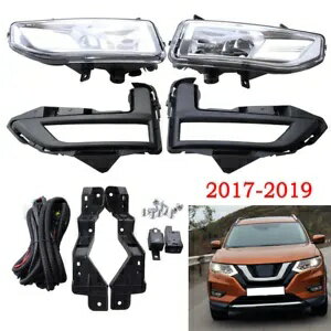 フォグライトランプセット スイッチベゼルワイヤー付き 2017-20 2019 Nissan Rogue S SL SVに適合 Fog Light Lamp Set W/ Switch Bezel Wires Fits 2017-20 2019 Nissan Rogue S SL SV