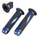 1 ペア CNC 7/8 インチ標準ゲルラバーハンドルハンドルバーブラック & ブルー- 1 Pair CNC 7/8" Standard Gel Rubber Handles Handlebars Black & BLUE-