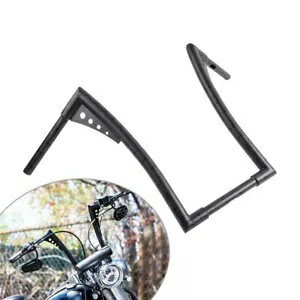 18インチ ライズ エイプ ハンガー ハンドルバー ハーレー スポーツスター ソフテイル ダイナ オートバイ用 ブラック 18