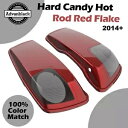 ハード キャンディ ホットロッド レッド フレーク 5x7 インチ サドルバッグ スピーカー蓋 2014+ ハーレー用 Hard Candy Hot Rod R...