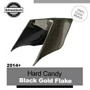 14 歳以上のハーレー ハード キャンディ ブラック ゴールド フレーク ストレッチ拡張サイド カバー用 For 14+ Harley HARD CANDY B...