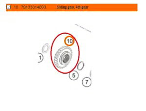 新しい OEM KTM スライディングギア 4 