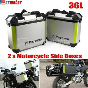 2X サイドケースボックス 36L ユニバーサルツーリングバイクトランク収納キャリアケース 2X Side Case Box 36L Universal for Touring Motorcycle Trunk Storage Carrier Caseのサムネイル