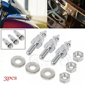 ハーレーエレクトラストリートトライグライドクロームスパイクフロントガラスマウントボルト米国に適合 Fit For Harley Electra Street Tri Glide Chrome Spiked Windshield Mount Bolt US