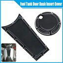 ブラック燃料タンクドアダッシュインサートカバーハーレーツアーグライドウルトラクラシックFLTCU用 Black Fuel Tank Door Dash Insert Cover For Harley Tour Glide Ultra Classic FLTCU
