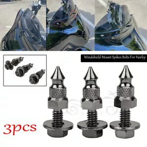 ハーレー トライ グライド ウルトラ クラシック FLHTCUTG US 用フロントガラス マウント スパイク ボルト 3 本 3x Windshield Mount Spikes Bolts For Harley Tri Glide Ultra Classic FLHTCUTG US