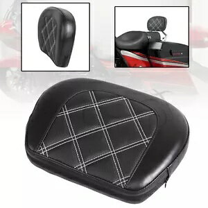 ハーレーストリートグライド用ホワイトステッチ後部乗客シーシーバーバックレストパッド White Stitching Rear Passenger Sissy Bar Backrest Pad For Harley Street Glide