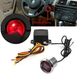 ユニバーサル 12V 車のエンジンスタートプッシュボタンスイッチ点火スターターキット赤色 LED Universa..