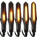 ヤマハ DT125 シーケンシャルインジケーター LED ペア ブラックアウト スモークスイープ Yamaha DT125 Sequential Indicators LED Pair Blacked Out Smoked Sweep