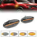 ダイナミッククリア LED サイドマーカーターンシグナルライト日産キャシュカイジュークエクストレイル Dynamic Clear LED Side Marker Turn Signal Light For Nissan Qashqai Juke X-trail