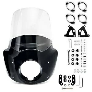 ハーレーダビッドソン FXLRS ローライダー S 用エクステンション付きクリアフロントガラスフェアリング Clear Windshield Fairing with Extension For Harley Davidson FXLRS Low Rider S 【並行輸入品】