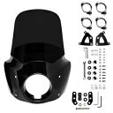 ハーレーダビッドソン FXLRS ローライダー S 用ブロック付きブラックアウトフロントガラスフェアリング Blackout Windshield Fairing with Block For Harley Davidson FXLRS Low Rider S