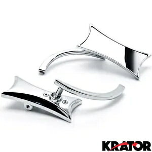 ミラー ツイスト クローム ハーレーダビッドソン ソフテイル スプリンガー ヘリテージ クラシック用 Mirrors Twisted Chrome For Harley Davidson Softail Springer Heritage Classic 【並行輸入品】