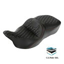 フロントライダーパッセンジャージェルシートフィットハーレーツーリングストリートグライド 09-23 Front Rider Passenger Gel Seat...