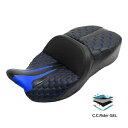ブルーステッチライダーパッセンジャージェルシートハーレーストリートロードグライド09以降に適合 Blue stitching Rider Passenger G...