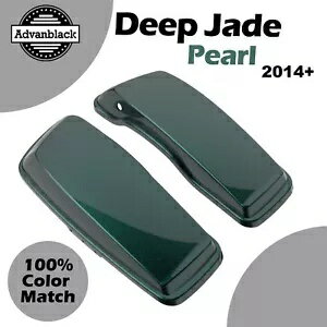 Advanblack ディープ ジェイド パール ノーマル ストレッチ サドルバッグ リッド ハーレー 14+用 Advanblack Deep Jade Pearl Normal Stretched Saddlebag Lids for Harley 14+