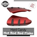ハーレーダビッドソンツーリング&ソフテイル用ハードキャンディーホットロッドレッドフレークハンドガード Hard Candy Hot Rod Red Flake ...