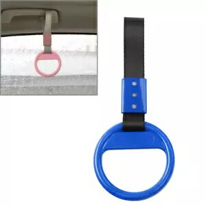 1 個黒ベルトブルーラウンドリング電車バスハンドルハンドストラップドリフトチャームツールカー 1Pcs ..