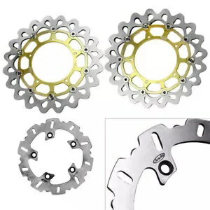 3x Front Rear Brake Disc Rotors For Yamaha YZF R1 2004-2006 Motorcycle...