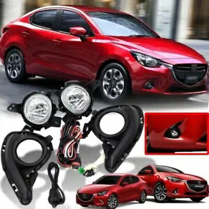 Fog Lamp Spot Light Cover Matte Black For Mazda2 Demio Scion iA 2015-2018 Fog Lamp Spot Light Co..