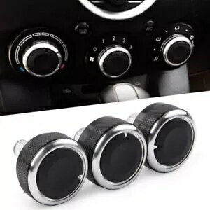3 個スイッチノブヒーター気候制御ボタンダイヤルフレーム A/C マツダ 2/デミオ 3Pcs Switch Knob Heat..