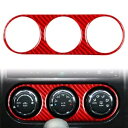 ダッジ チャレンジャー 08-14 レッドカーボンファイバー空調スイッチパネルカバー For Dodge Challenger 08-14 Red Carbon...