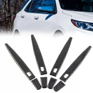 シボレーエクイノックス 2018-21 8 個外側車のドアハンドルカバートリム炭素繊維 For Chevrolet Equinox 2018-21 8Pcs Outer Car Door Handle Cover Trim Carbon Fiber