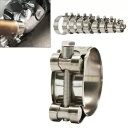 1x オートバイエキゾーストパイプクランプ 43mm ステンレススチールマフラー固定キャリパー 1x Motorcycle Exhaust Pipe Clamp...