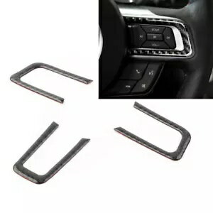 3 個カーボンファイバーインテリアステアリングホイールカバートリムフォードマスタング 2015-2019 3PC..