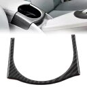 カーボンファイバーブラックインテリアアームレストカップホルダーカバートリムトヨタプリウス 12-15 Carbon Fiber Black Interior Armrest Cup Holder Cover Trim For Toyota Prius 12-15
