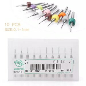 10x 0.1mm-1.0mm PCB CNC ץȴĶťޥɥӥåȥåȥġ 10x 0.1mm-1.0mm PCB CNC Print Circuit Board Carbide Micro Drill Bit Set Tool