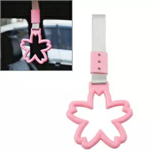 ピンクの桜の形のリング電車バスハンドルハンドストラップドリフトチャームツール Pink Cherry Blossom..